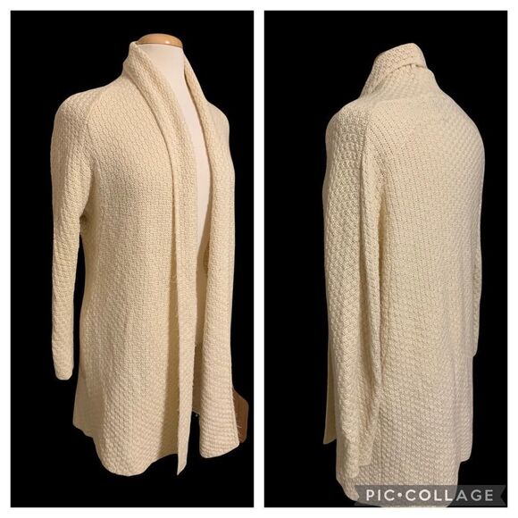 Forever 21 Oversized Coatigan Cardigan Sweater White/Cream soft knit. Size Small - Picture 1 of 9